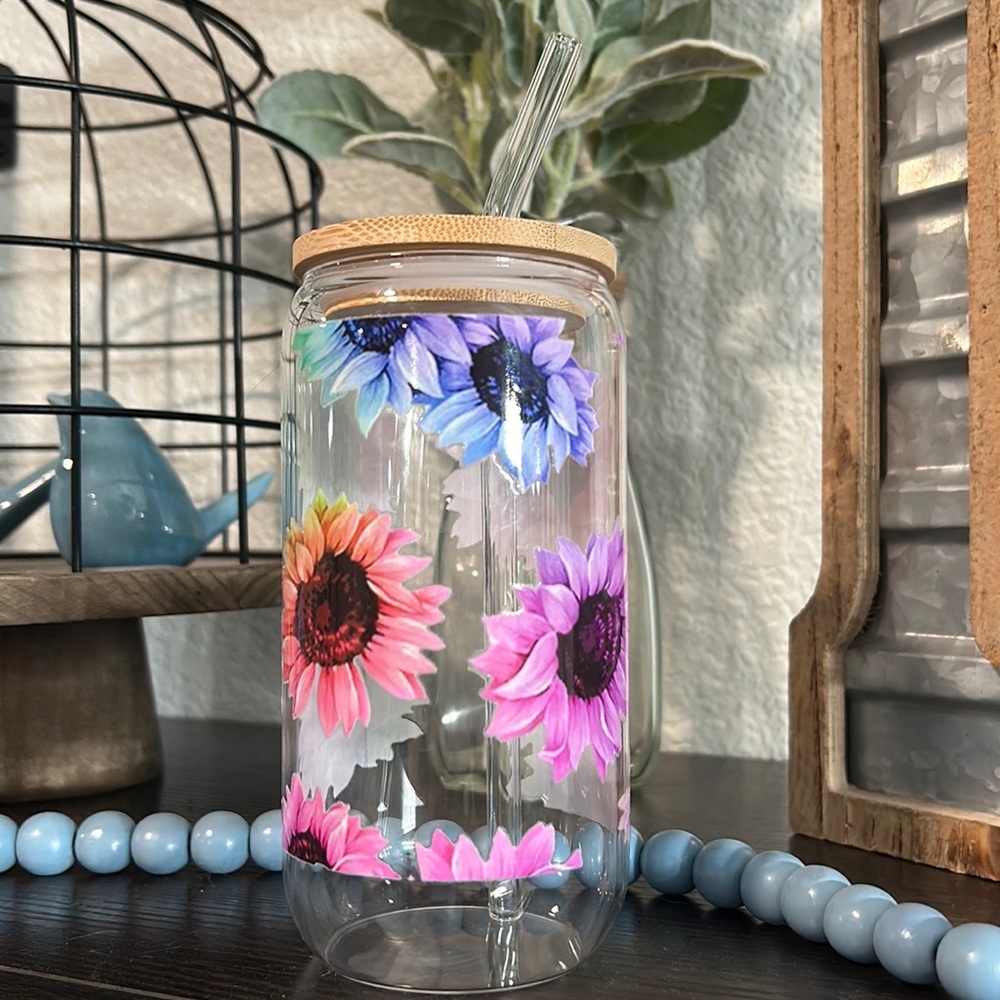 Neon Flower Bamboo Cup